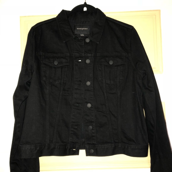 banana republic black denim jacket